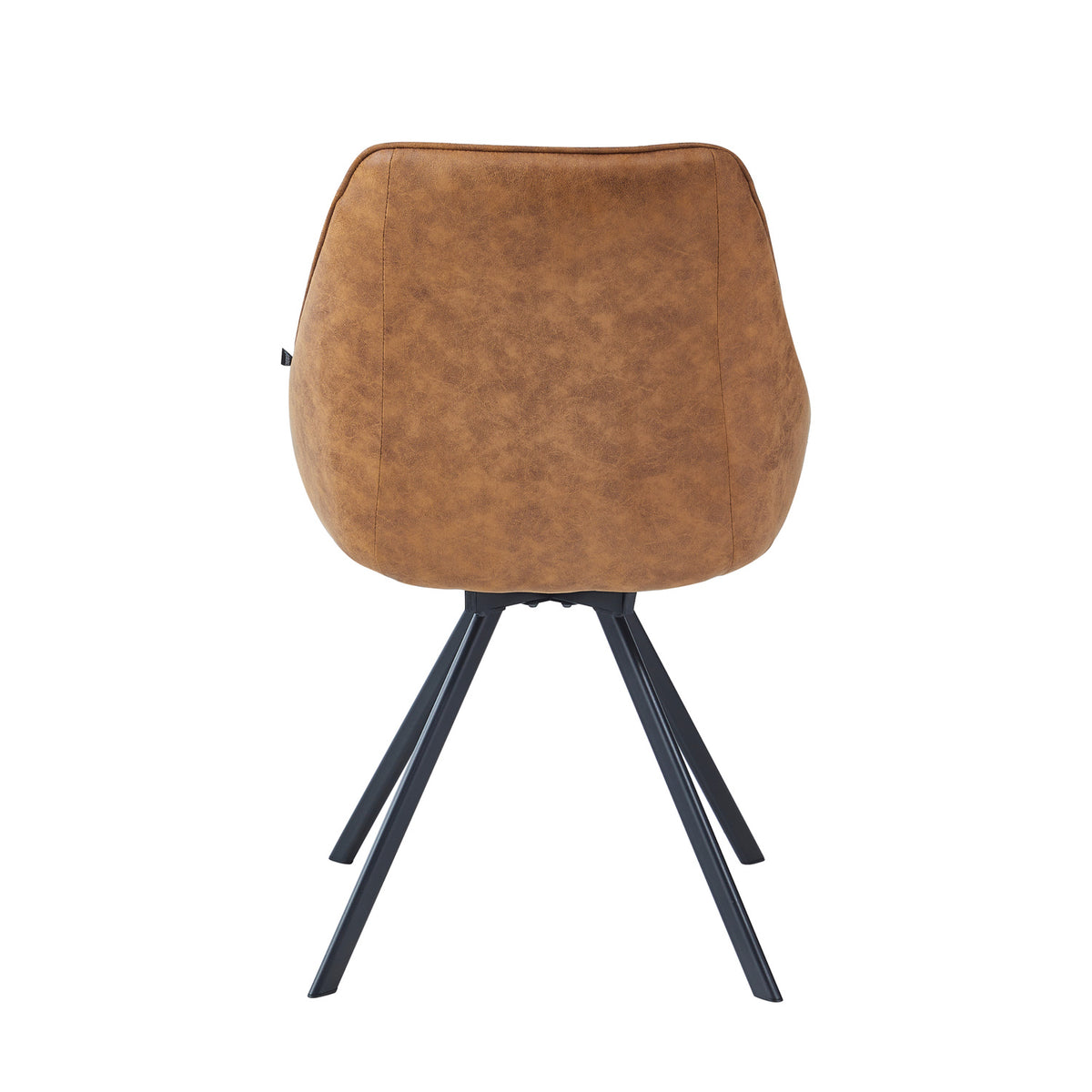 Elias Dining Chair - Cognac Microfiber - 180° Swivel