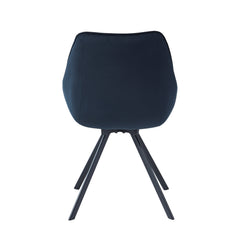 Elias Eetkamerstoel - Zwart Velvet - 180°