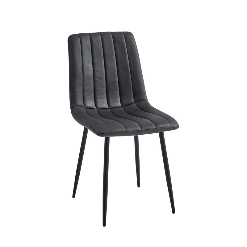 Chaise de salle à manger Eline - Microfibre anthracite