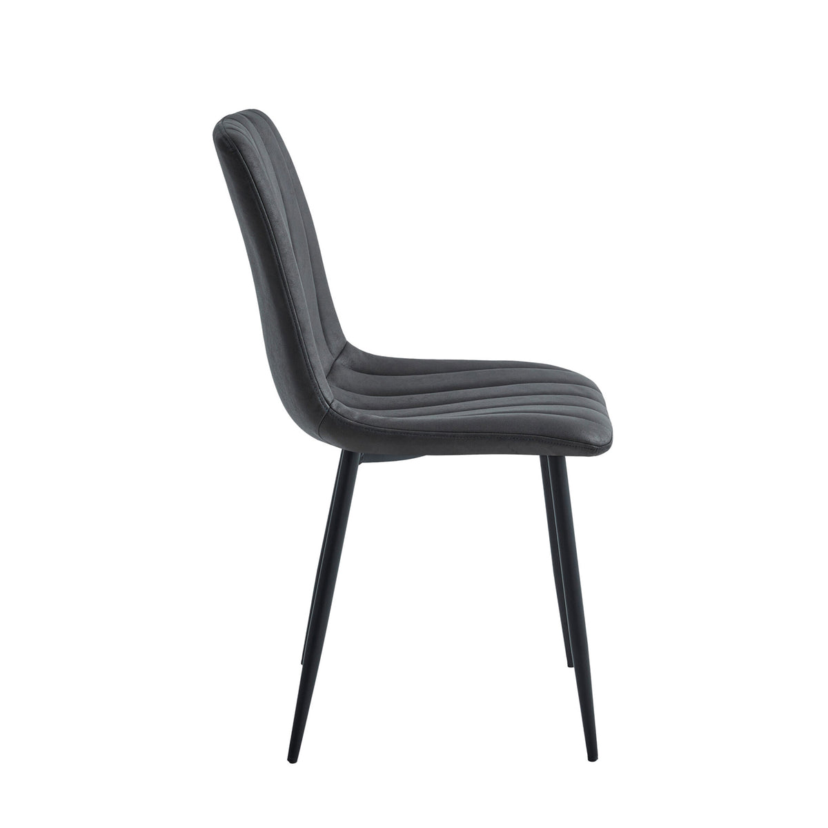 Chaise de salle à manger Eline - Microfibre anthracite