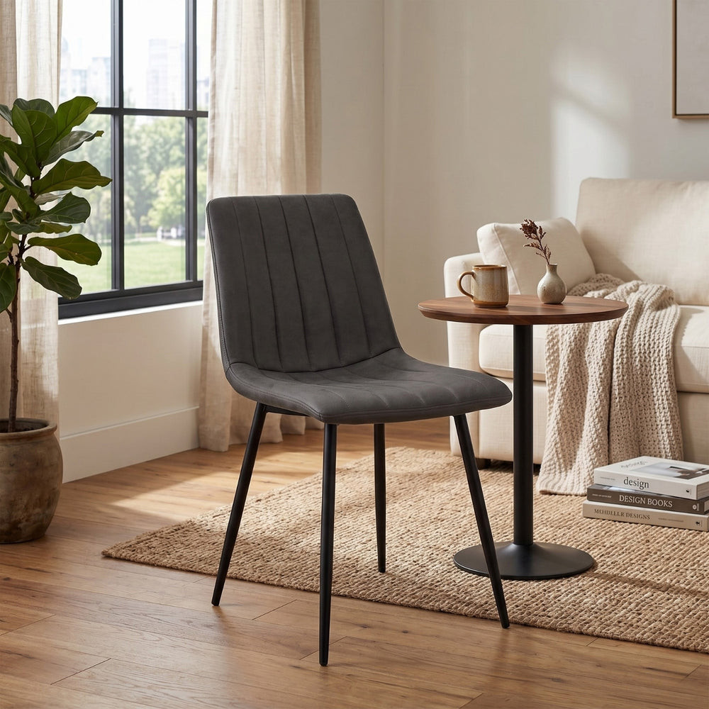 Chaise de salle à manger Eline - Microfibre anthracite