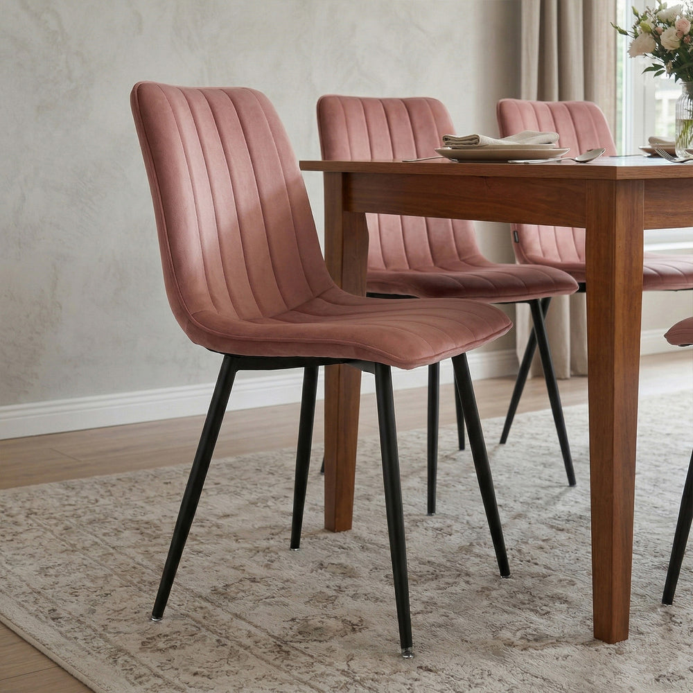 Eline Dining Chair - Pink Velvet
