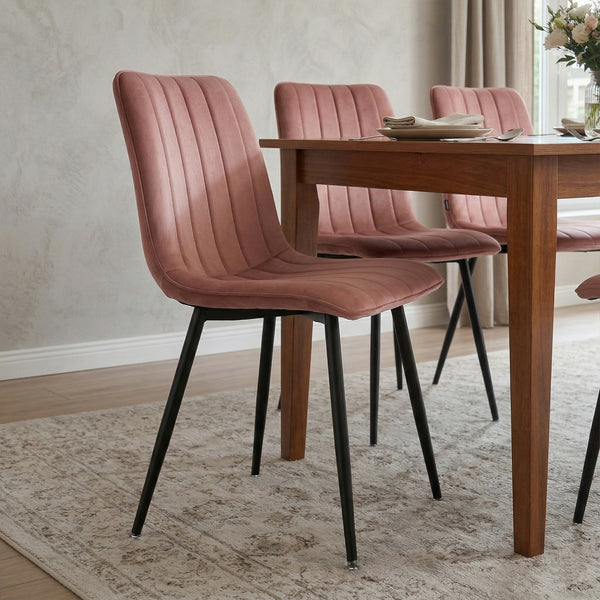 Chaise de salle à manger Eline - Velours rose