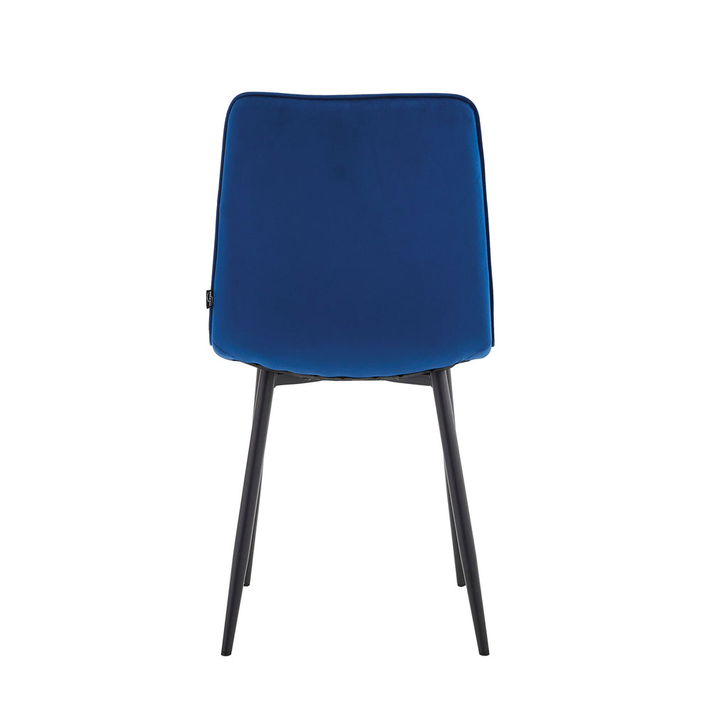 Chaise de salle à manger Elise - Velours bleu