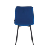Chaise de salle à manger Elise - Velours bleu