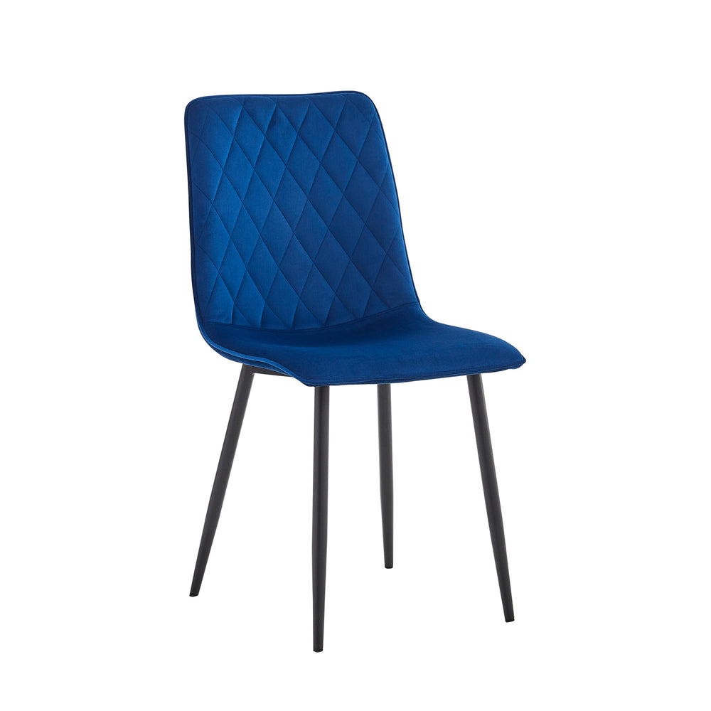 Chaise de salle à manger Elise - Velours bleu