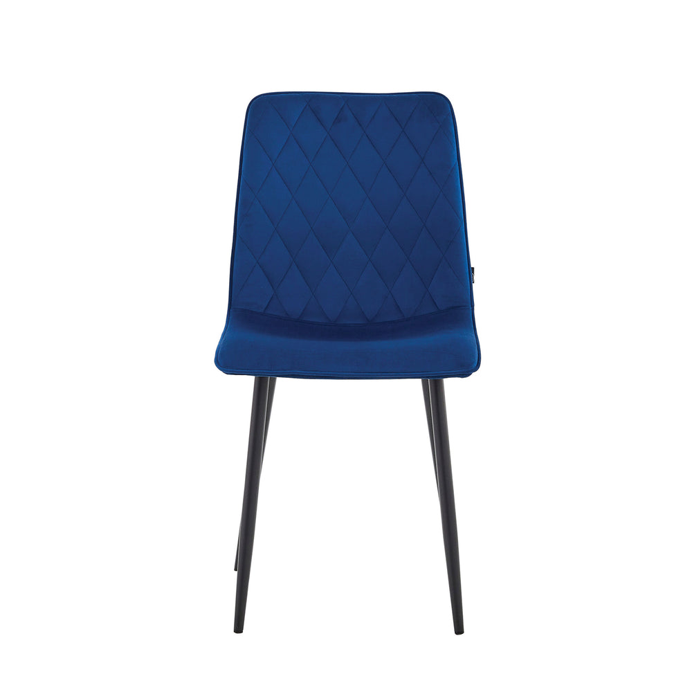 Chaise de salle à manger Elise - Velours bleu