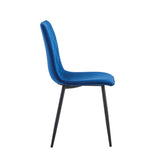 Chaise de salle à manger Elise - Velours bleu