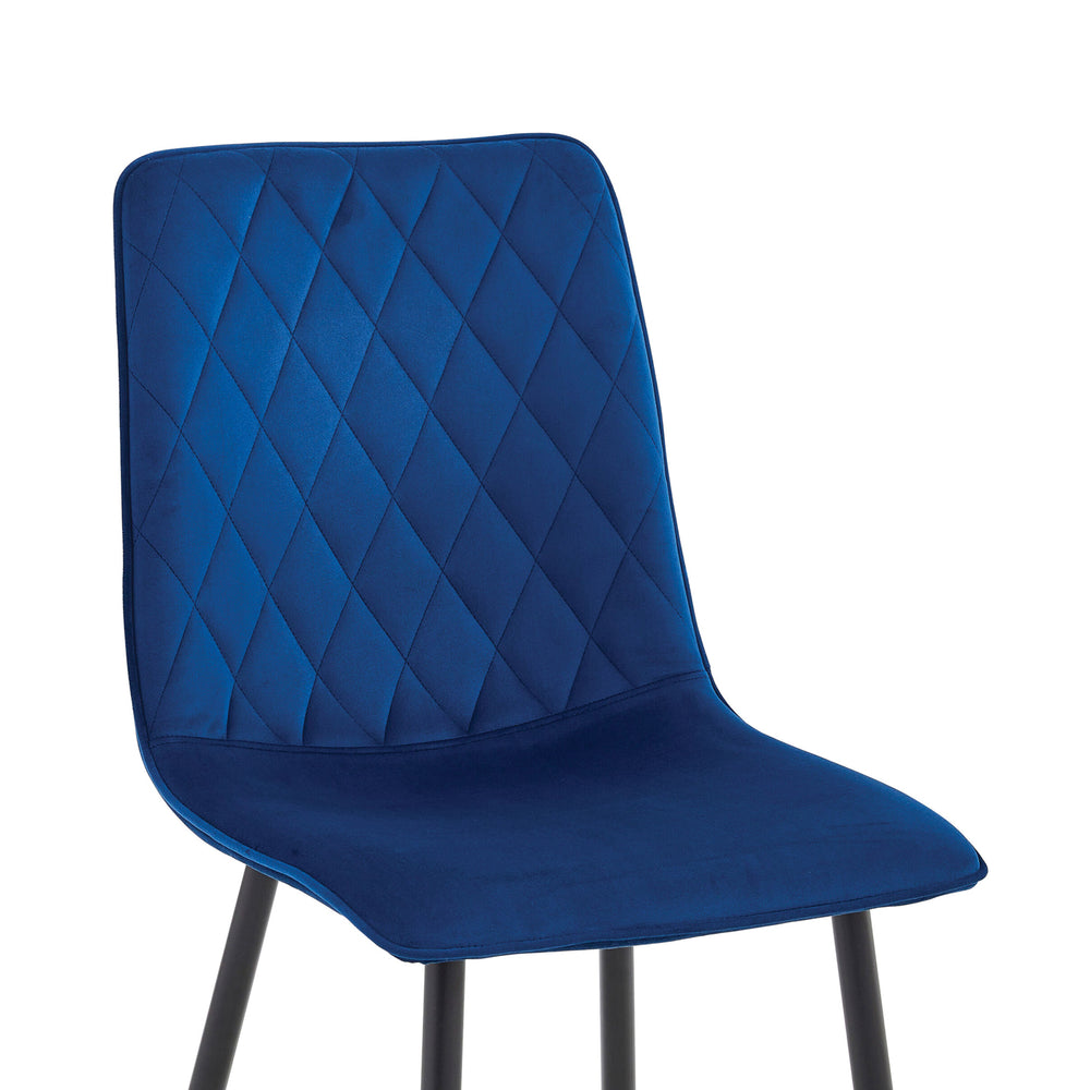 Chaise de salle à manger Elise - Velours bleu