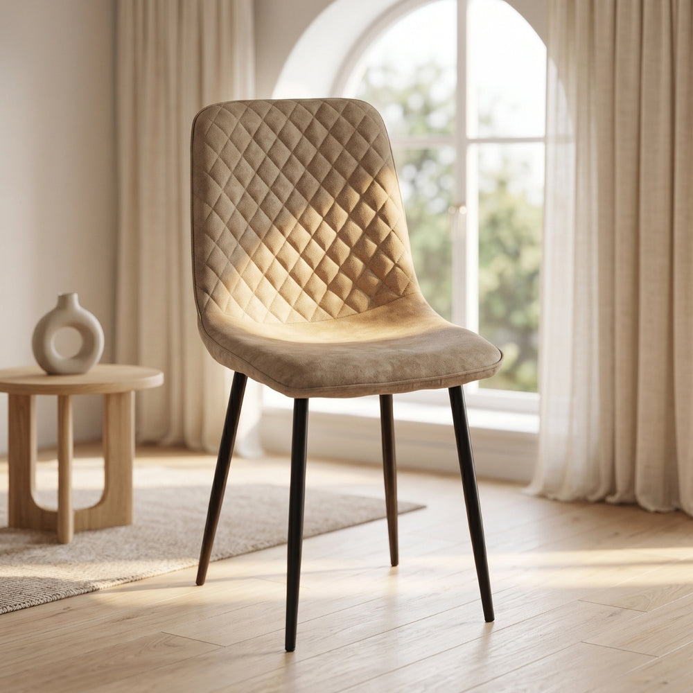 Elise Eetkamerstoel - Beige Microvezel