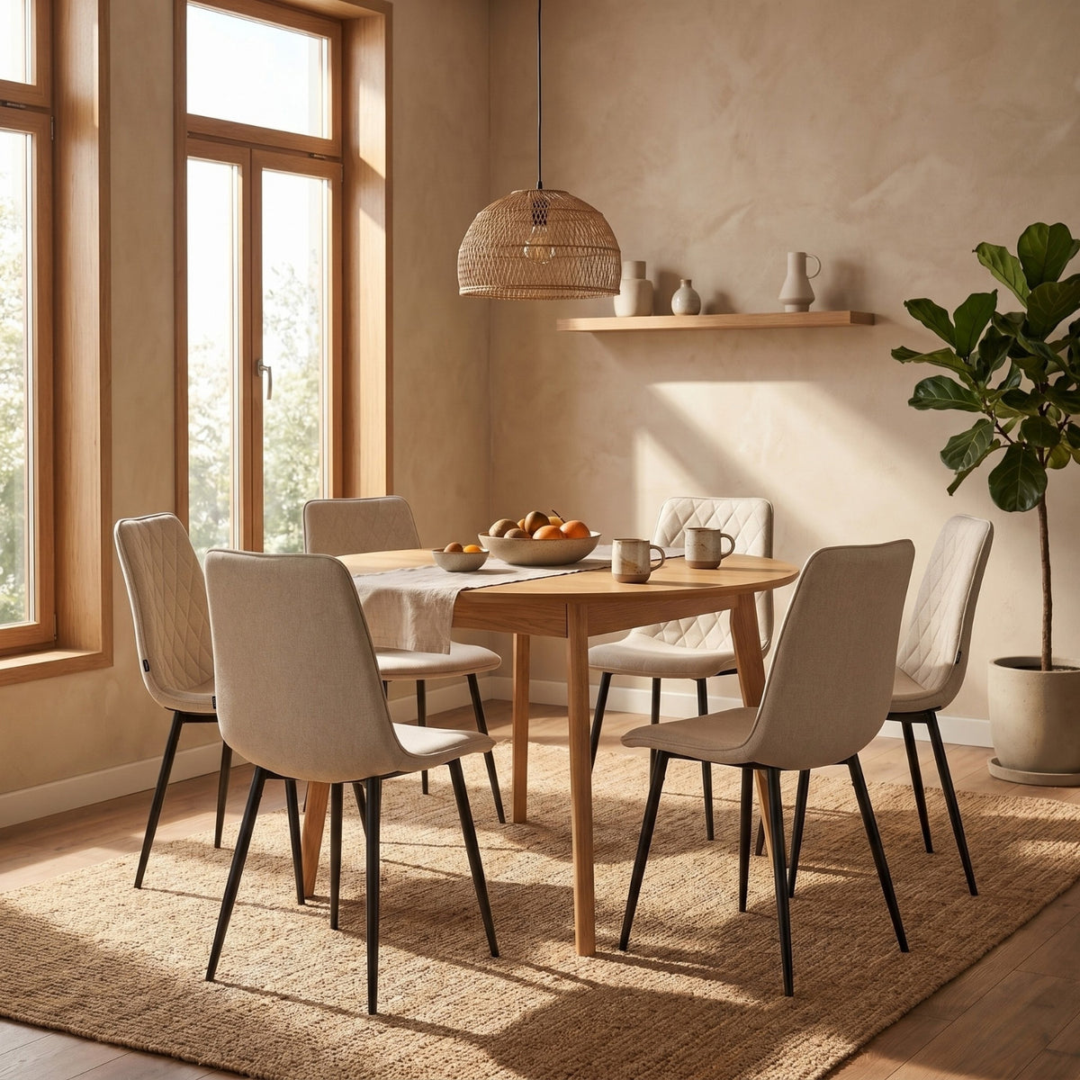 Chaise de salle à manger Elise - Velours beige