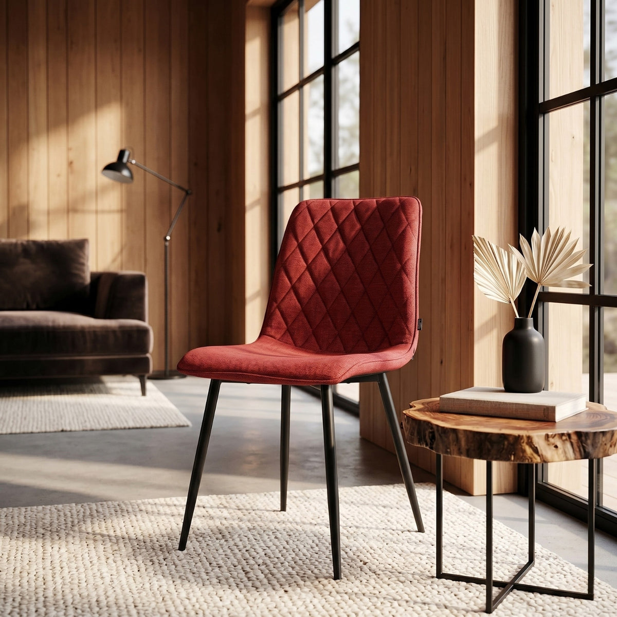 Chaise de salle à manger Elise - Lin Bordeaux