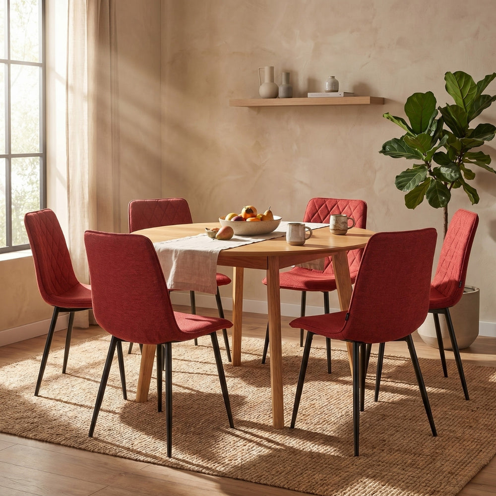 Chaise de salle à manger Elise - Lin Bordeaux