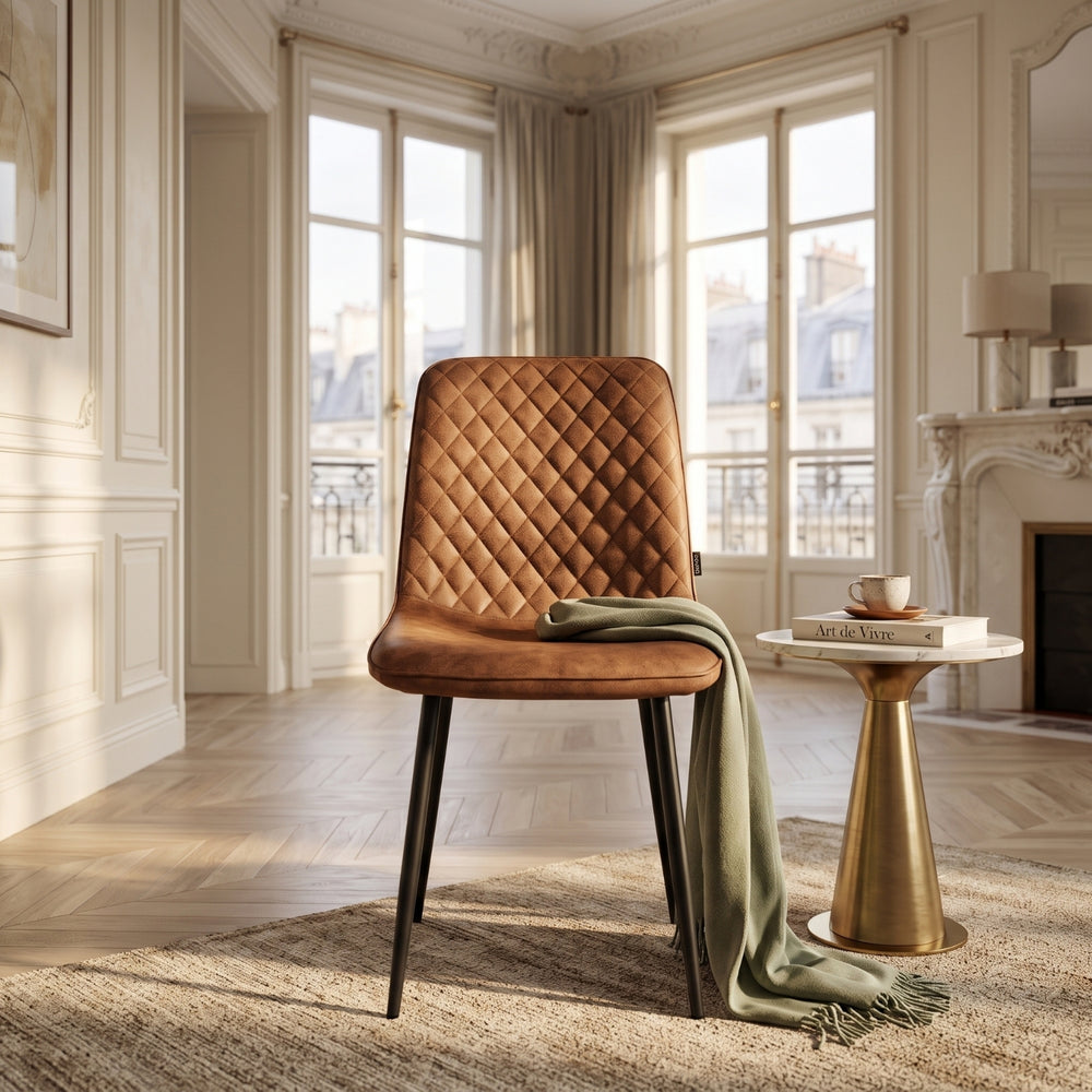 Elise Eetkamerstoel - Cognac Microvezel