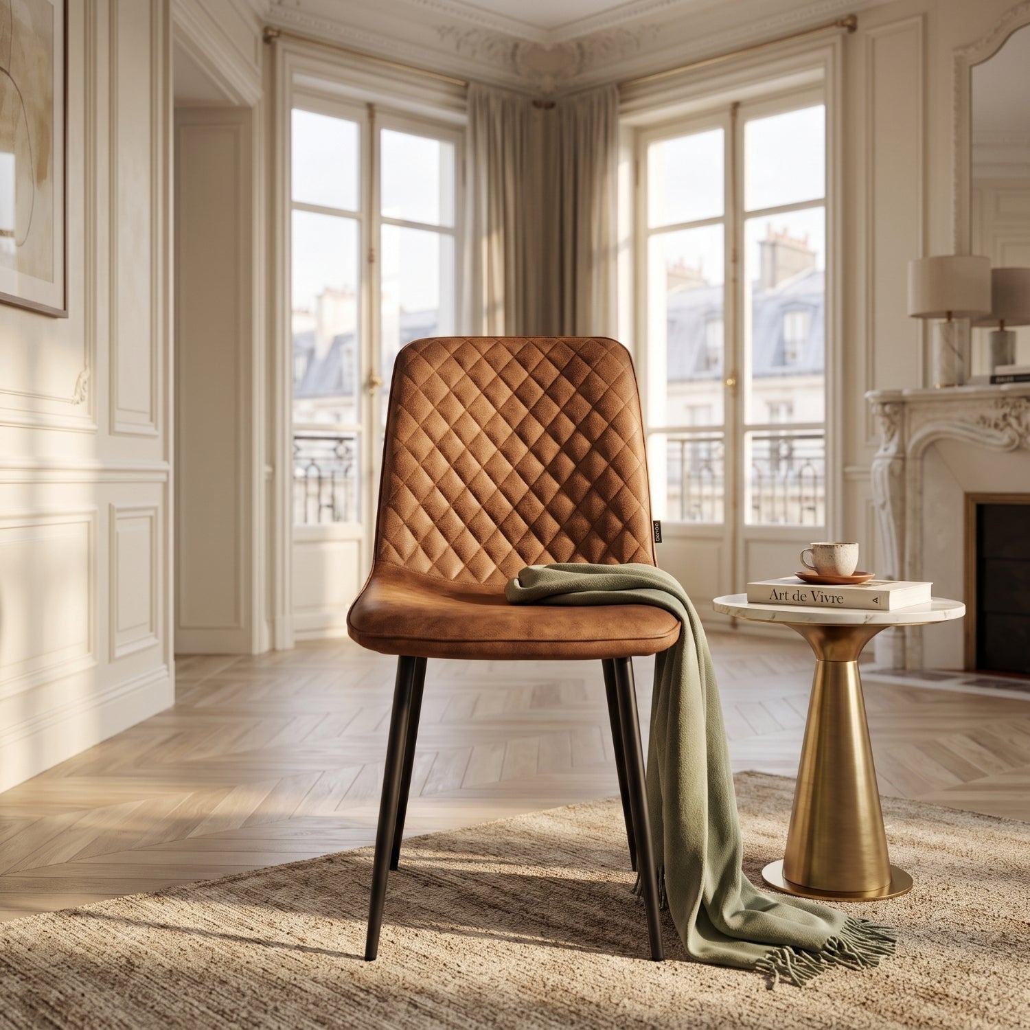 Elise Eetkamerstoel - Cognac Microvezel