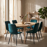 Chaise de salle à manger Elise - Velours vert