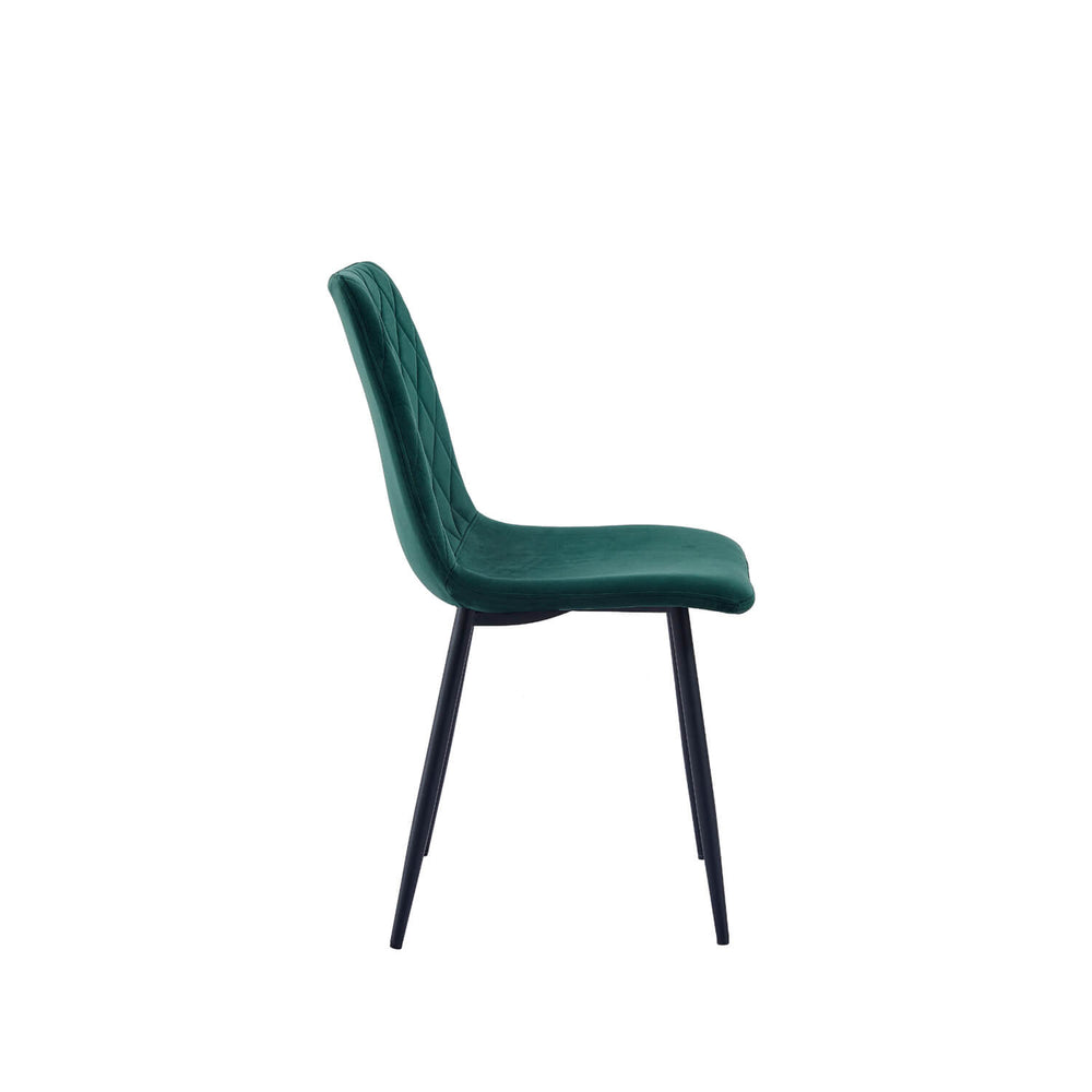 Chaise de salle à manger Elise - Velours vert