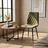 Chaise de Salle à Manger Elise - Vert Olive Velours