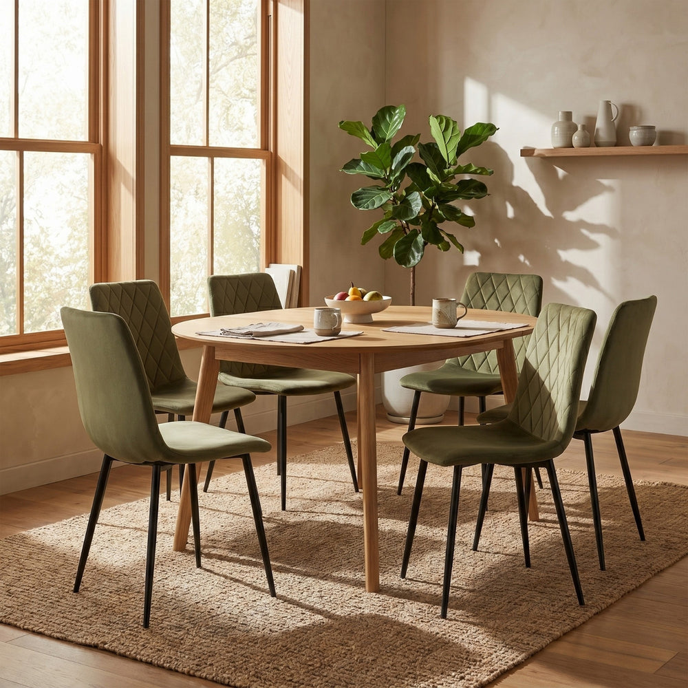 Chaise de Salle à Manger Elise - Vert Olive Velours