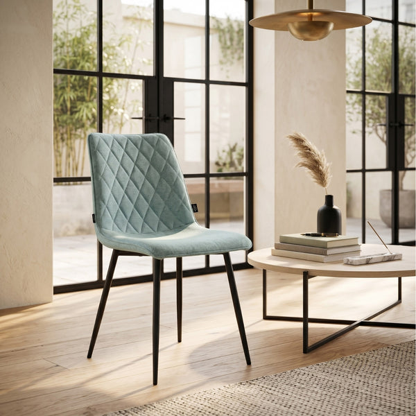 Chaise de salle à manger Elise - Lin turquoise