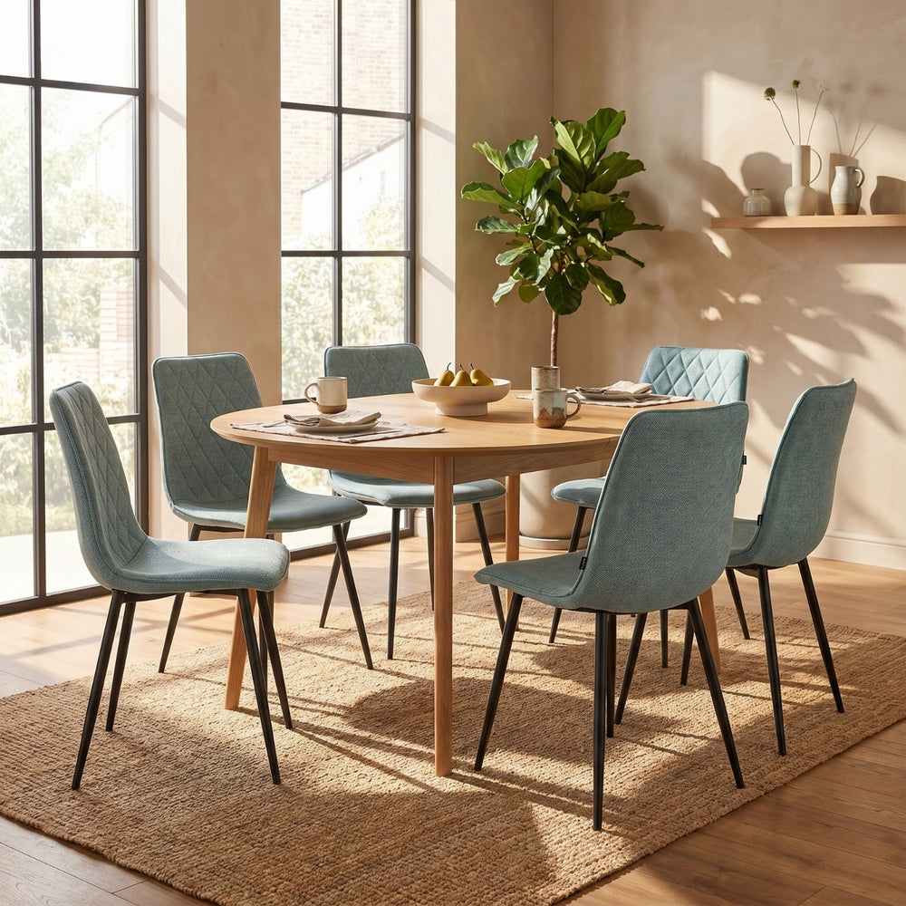 Elise Dining Chair - Turquoise Linen