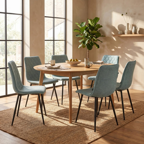 Chaise de salle à manger Elise - Lin turquoise