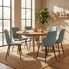 Elise Dining Chair - Turquoise Linen