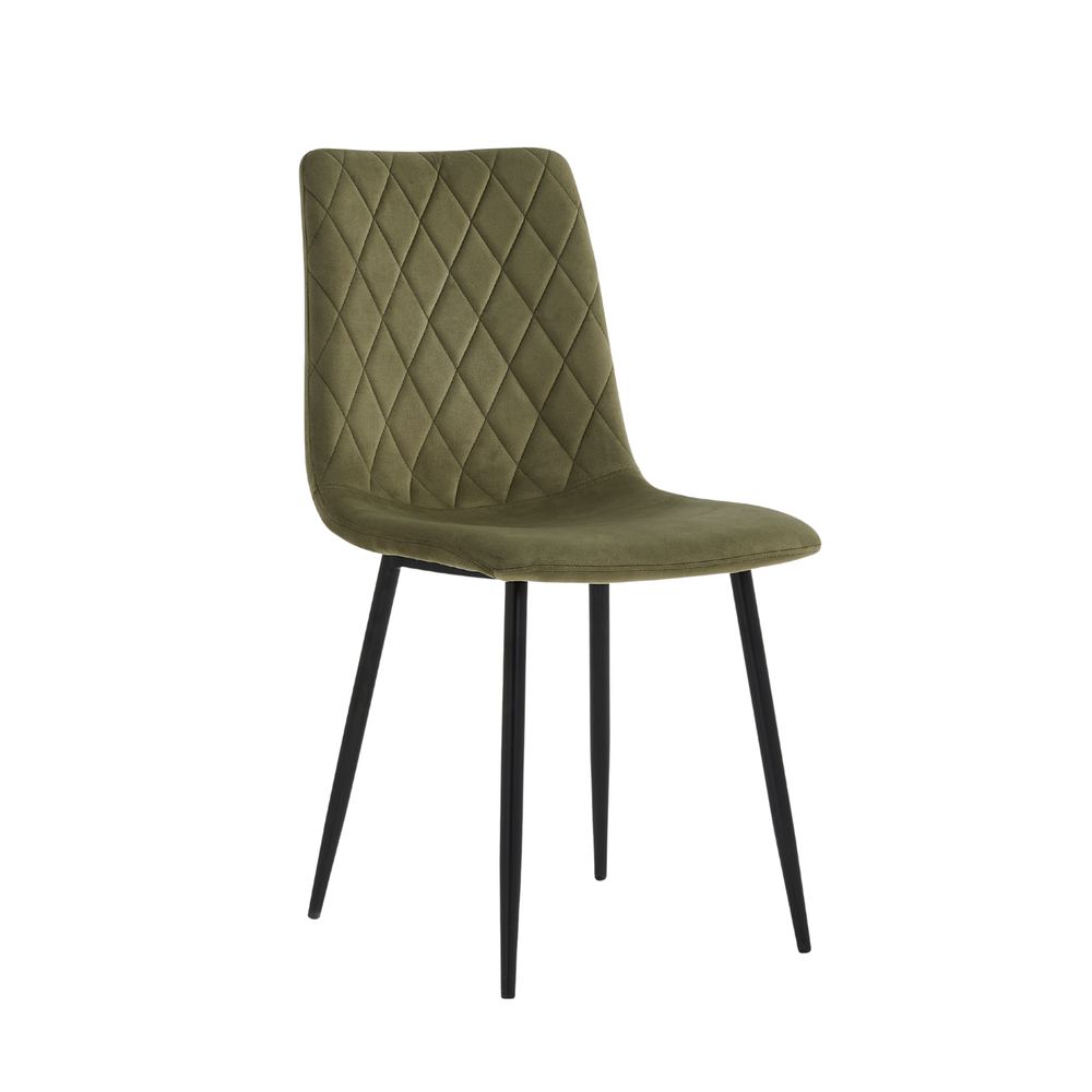 Chaise de Salle à Manger Elise - Vert Olive Velours