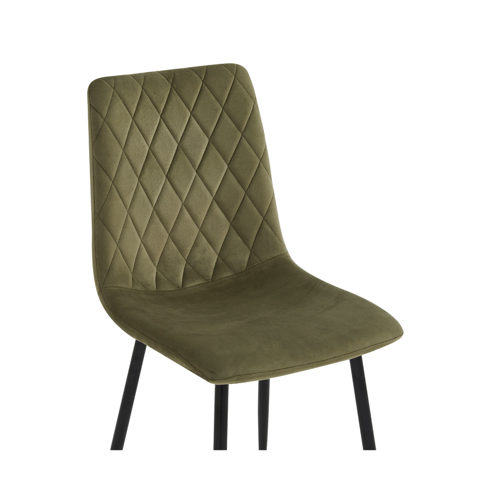 Chaise de Salle à Manger Elise - Vert Olive Velours