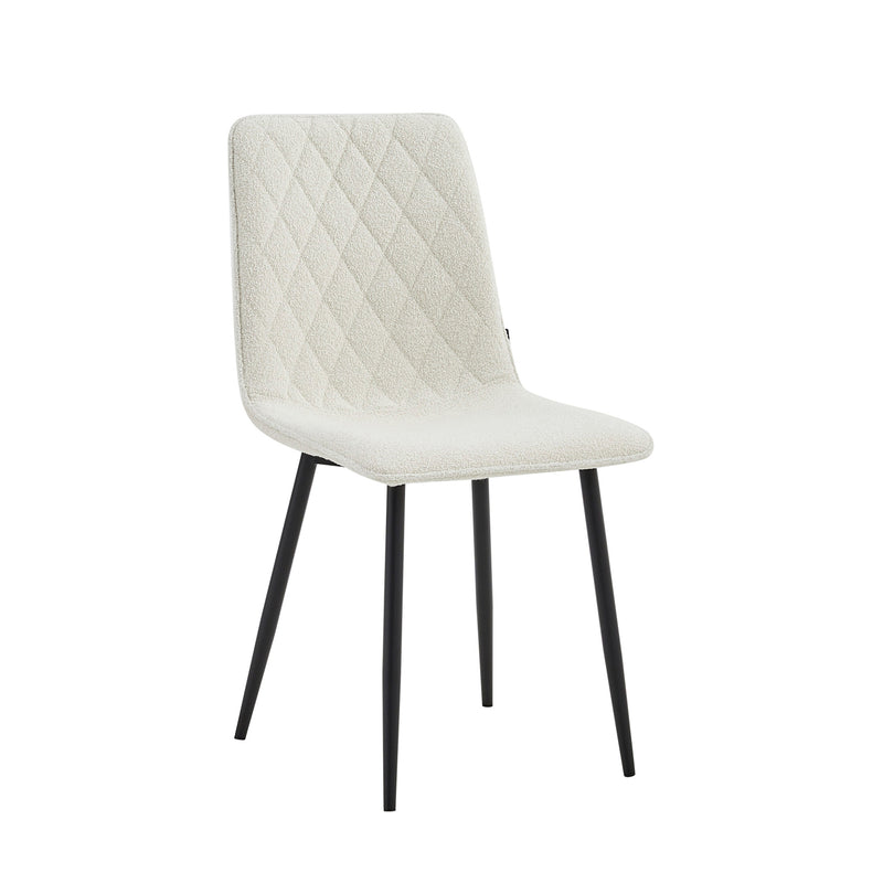 Chaise de salle à manger Elise - Bouclé blanc