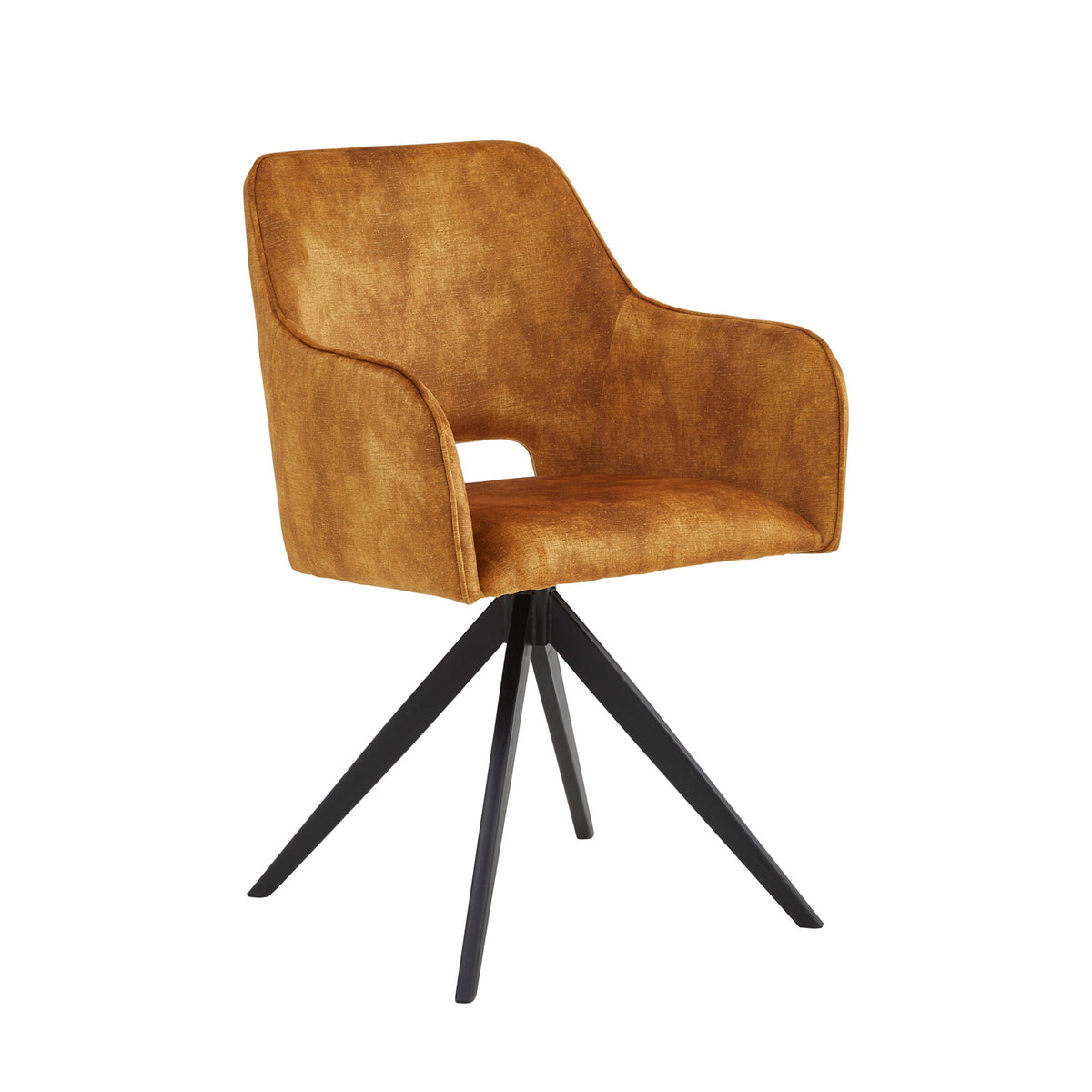 Chaise de salle à manger Emma - Velours Adore jaune ocre