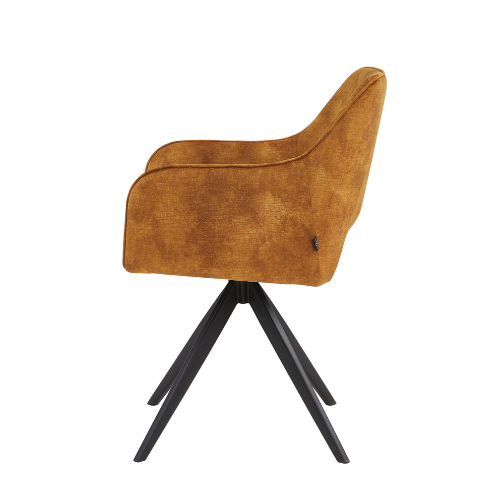 Chaise de salle à manger Emma - Velours Adore jaune ocre
