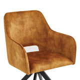 Chaise de salle à manger Emma - Velours Adore jaune ocre
