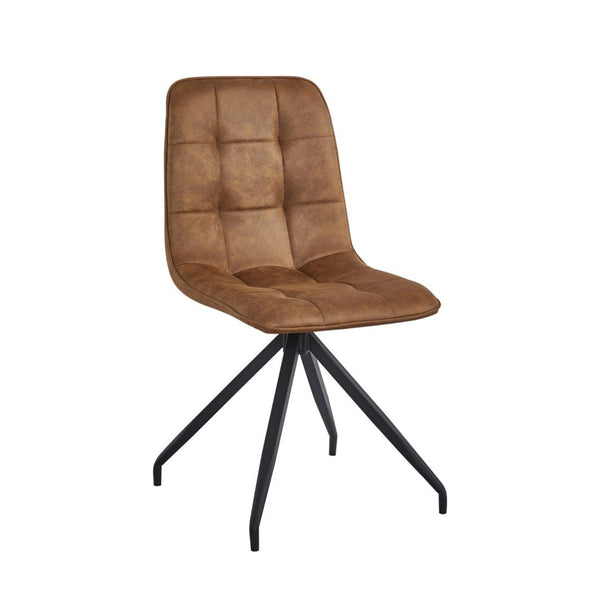 Chaise de salle à manger Farucci - Microfibre Cognac