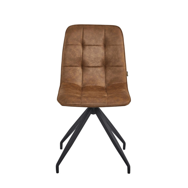 Chaise de salle à manger Farucci - Microfibre Cognac