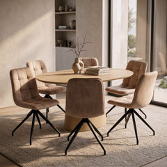Farucci Sedia Da Pranzo - Beige Adore Velluto