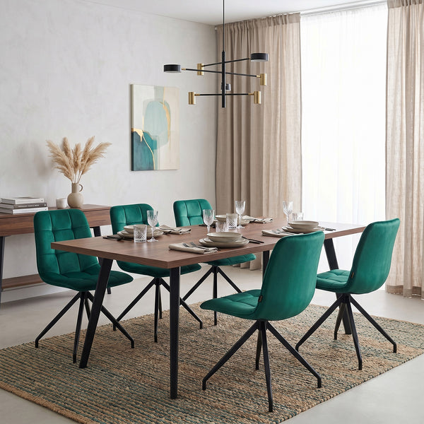Farucci Sedia Da Pranzo - Velluto Verde