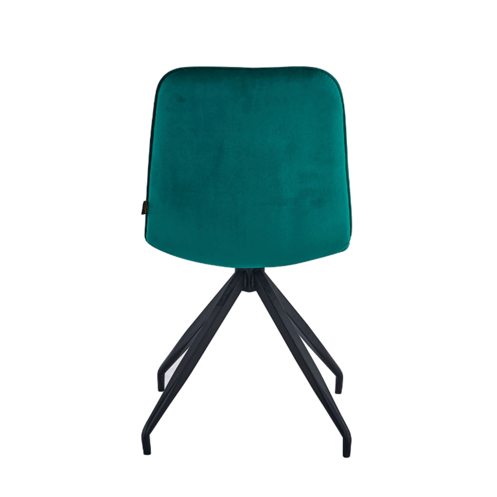 Chaise de salle à manger Farucci - Velours vert