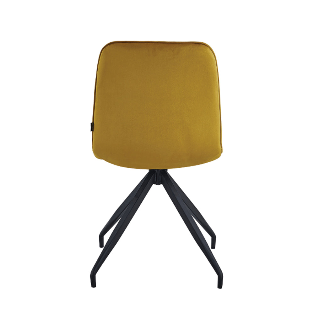 Chaise de salle à manger Farucci - Velours jaune ocre