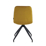 Chaise de salle à manger Farucci - Velours jaune ocre