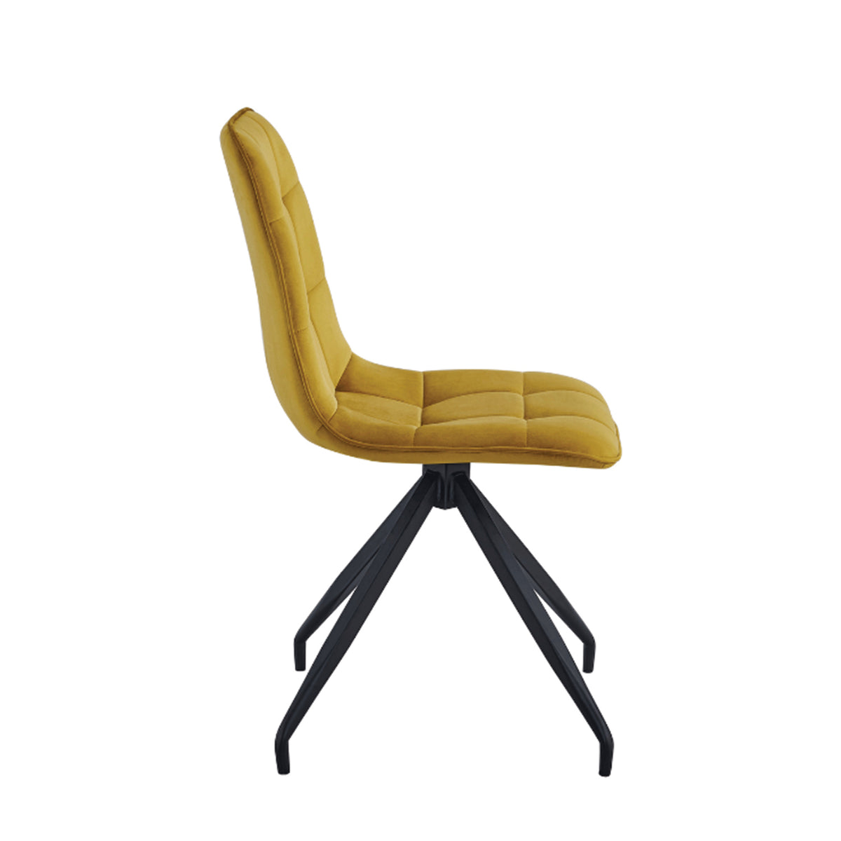 Chaise de salle à manger Farucci - Velours jaune ocre