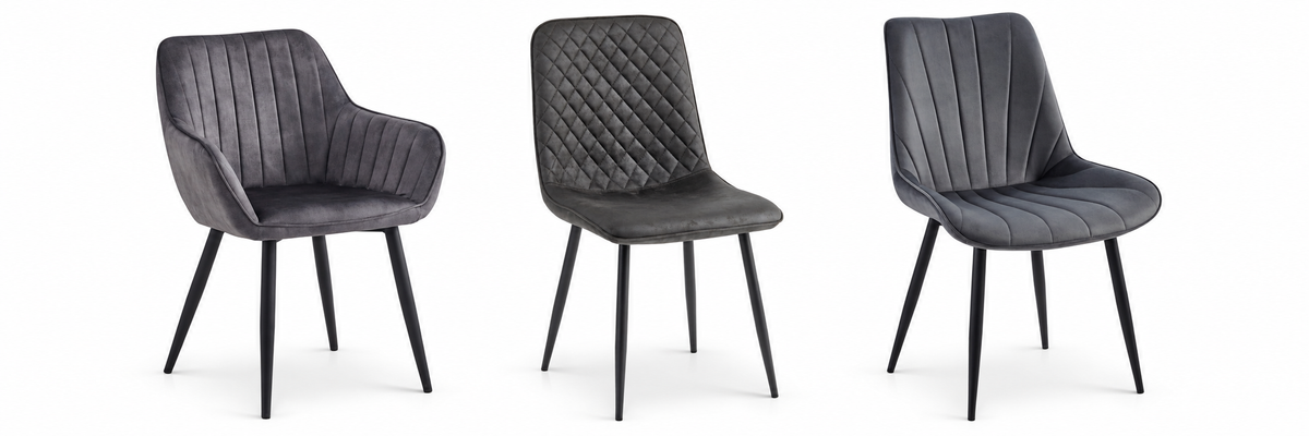 Grijze eetkamerstoelen