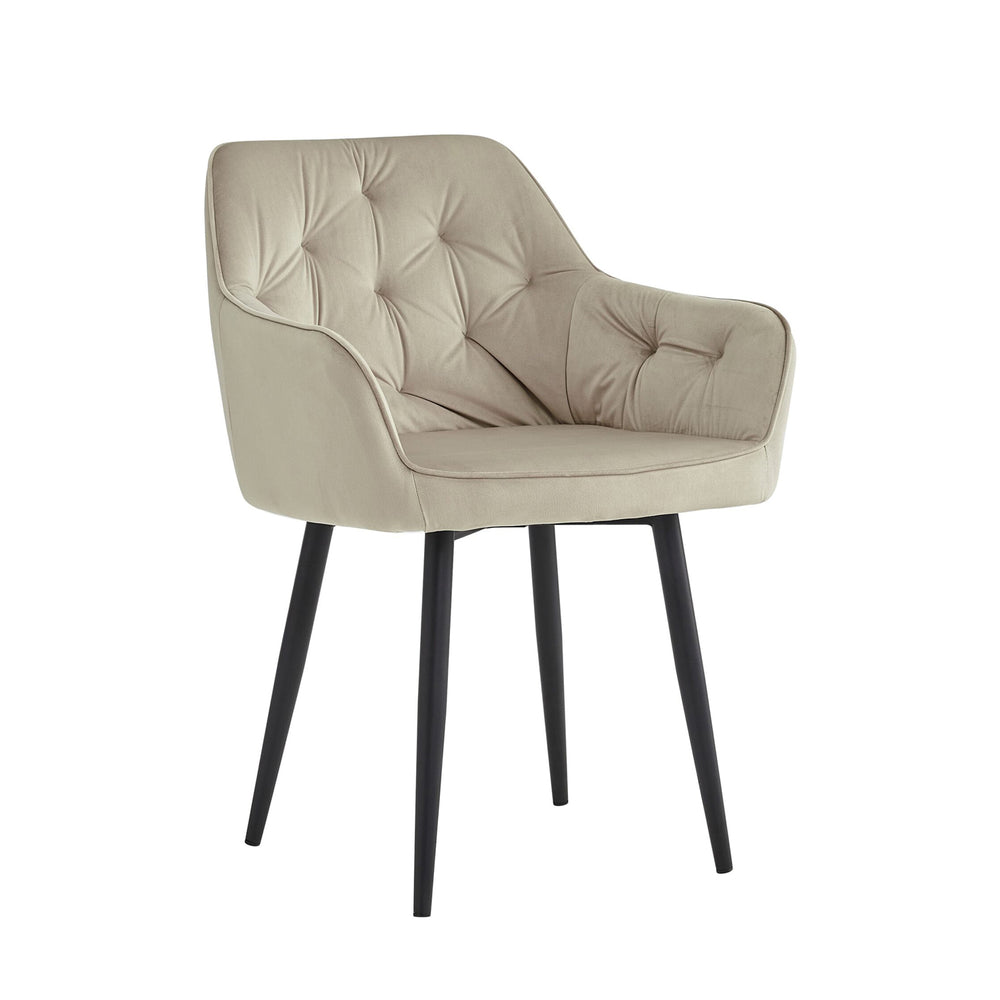 Chaise de salle à manger Iris - Velours beige