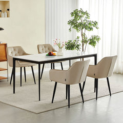 Iris Sedia Da Pranzo - Velluto Beige