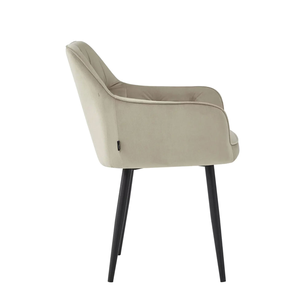 Chaise de salle à manger Iris - Velours beige