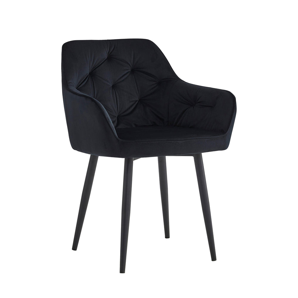 Chaise de salle à manger Iris - Velours noir