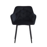 Chaise de salle à manger Iris - Velours noir