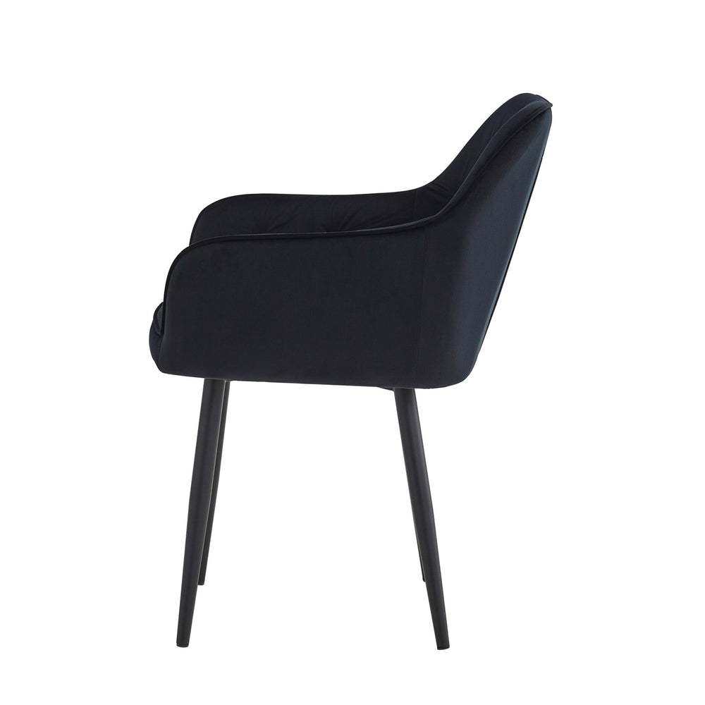 Chaise de salle à manger Iris - Velours noir