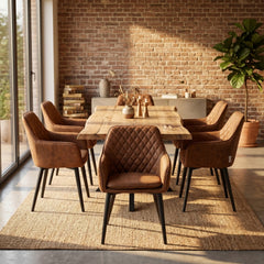 Jay Dining Chair - Cognac Microfiber
