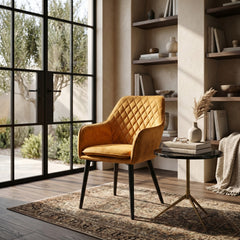 Jay Dining Chair - Ochre Yellow Adore Velvet